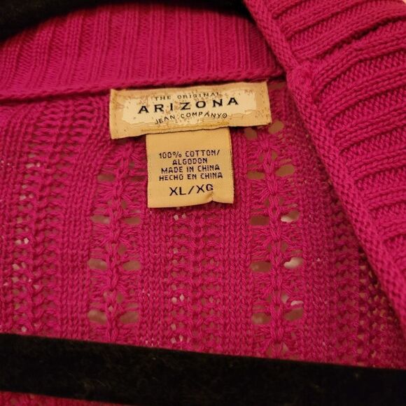 Womens fucshia pink Cropped Sweater - Picture 2 of 3